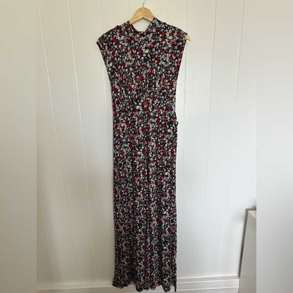 Free People Vibe Check One-Piece Jumpsuit – Black Ditsy Shell Combo – XS - Picture 2 of 12